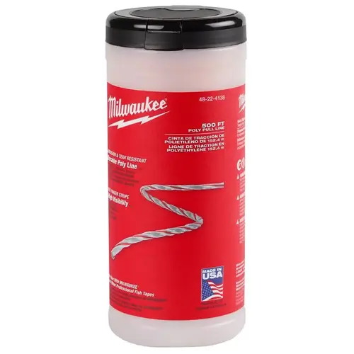 Pull Line, Polypropylene, Red Stripe, 500 Ft. Pull Line, Polypropylene, Red Stripe, 500 Ft.