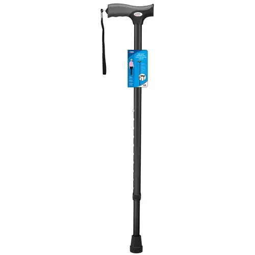 Soft-Grip Walking Cane w/Strap Black Aluminum/Plastic 40" H X 5.2" L Black