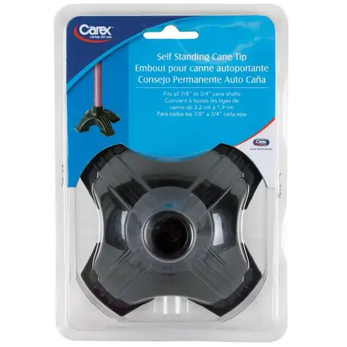 Self-Standing Cane Tip Black Rubber 2.65" H X 4.75" L Black