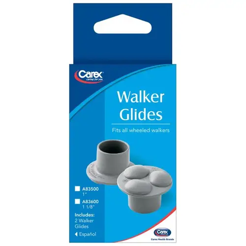 Walker Glides Gray Plastic 1.25" H X 2" L Gray Pair