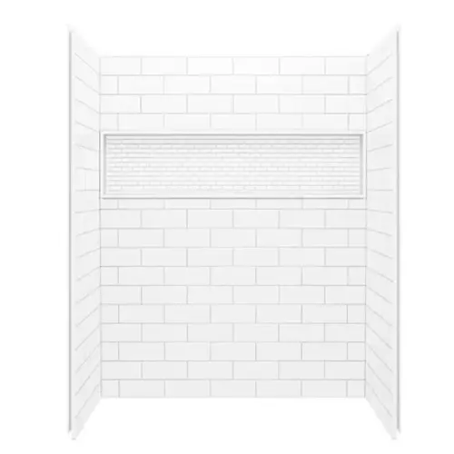 NexTile 6030 60 In. x 74 In. x 30 In. Direct-to-Stud Shower Wall Kit in White (4-Piece)