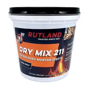 Rutland 21125 Rutland Dry Mix 211 Refractory Mortar, Dark Gray, Solid, 2.5 lb Tub