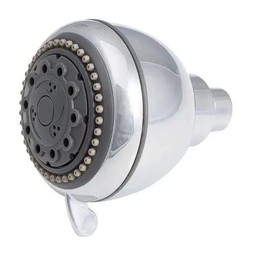Wallmount Showerhead Champagne Massage Polished Chrome Plastic 5 settings 2 gpm Polished Chrome