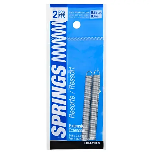 Spring 3" L X 5/16" D Extension Zinc-Plated Spring 3" L X 5/16" D Extension Zinc-Plated