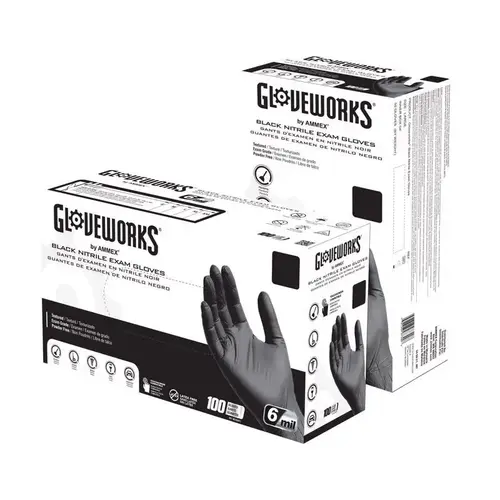 Disposable Exam Gloves Gloveworks Nitrile Large Black Powder Free Polymer Coated Disposable Exam Gloves Gloveworks Nitrile Large Black Powder Free Polymer Coated