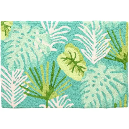 Accent Rug 30" W X 20" L Multi-Color Tropical Home Polyester Multi-Color