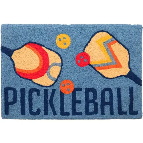 Accent Rug 30" W X 20" L Multi-Color Pickleball Polyester Multi-Color Accent Rug 30" W X 20" L Multi-Color Pickleball Polyester Multi-Color