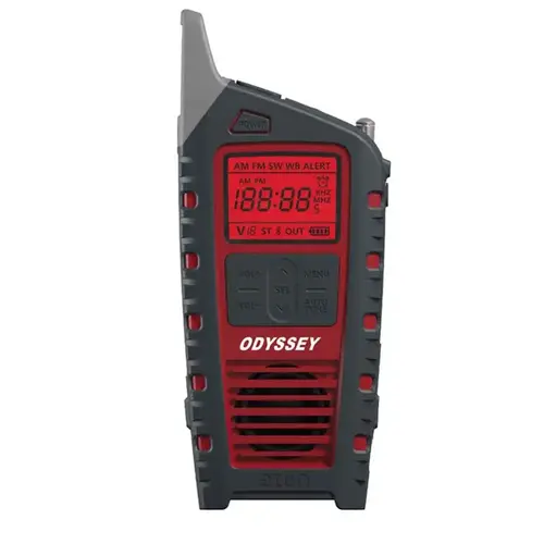 Alarm Clock With Weather Alert Black/Red Digital Battery Operated Black/Red