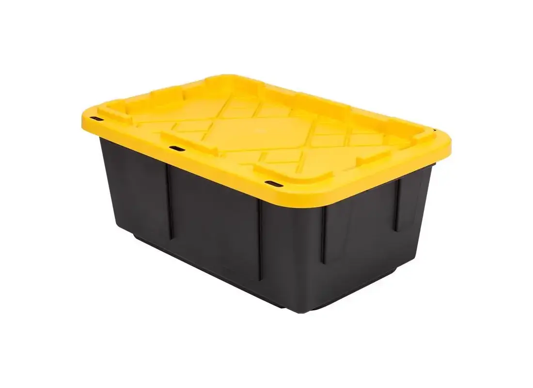 Greenmade 772641-XCP4 Snap Lock Storage Box 15 gal Black/Yellow