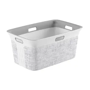 Curver 251168 Laundry Basket White Resin White
