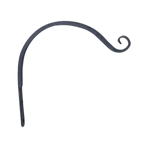 Plant Hook Black Wrought Iron 12" H Curved Forged Powder Coated