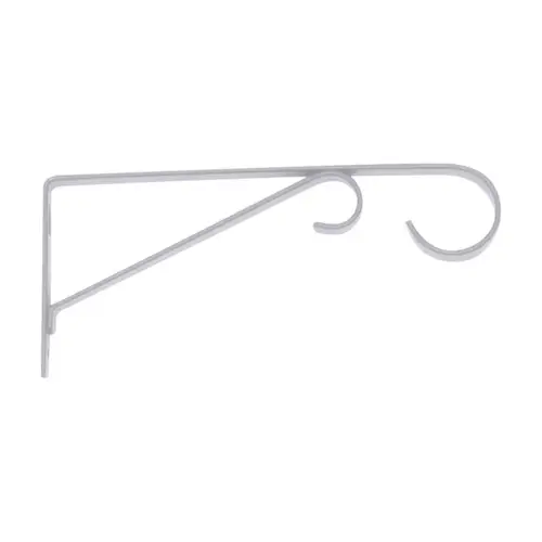 Plant Hook White Steel 9" H Straight with Loop Powder Coated