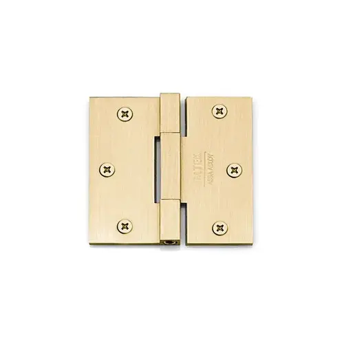 3-1/2" x 3-1/2" Square Corner Solid Brass Square Barrel Heavy Duty Hinge Satin Brass Finish Pair 3-1/2" x 3-1/2" Square Corner Solid Brass Square Barrel Heavy Duty Hinge Satin Brass Finish Pair