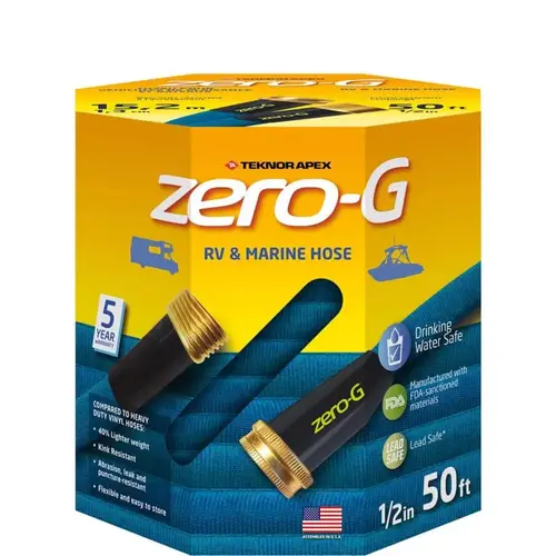 RV/Marine Hose Zero-G 1/2" D X 50 ft. L Heavy Duty Blue