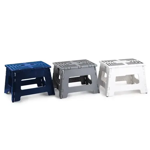 Folding Step Stool 9" H X 9" W X 12" D 250 lb. capacity 2 step Plastic Assorted Folding Step Stool 9" H X 9" W X 12" D 250 lb. capacity 2 step Plastic Assorted