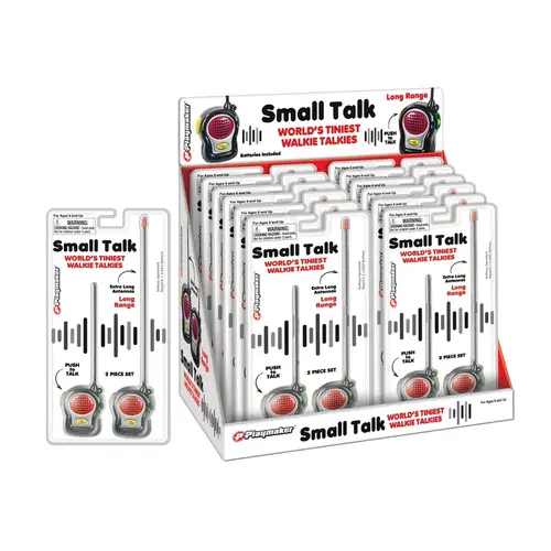Toy Playmaker s Small Talk World Tiniest Walkie Talkies Metal Red/Silver