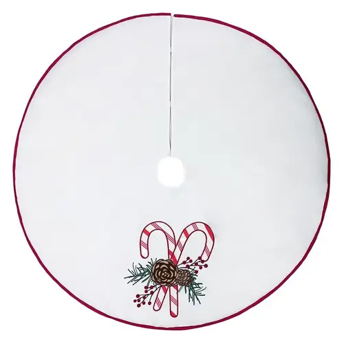 Tree Skirt Home White Candy Cane White