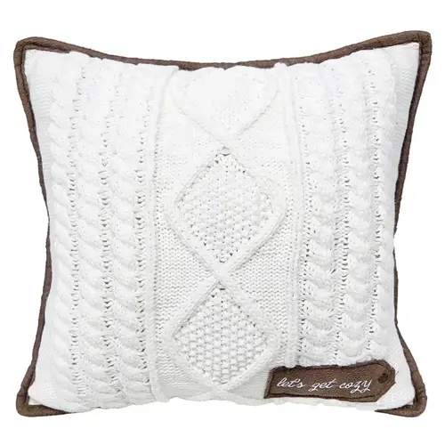 Pillow Home Brown/White Cozy Knit 16" Brown/White - pack of 4
