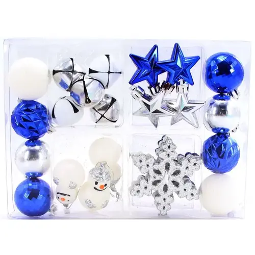 Ornaments Blue/Silver/White Mini Assorted Blue/Silver/White Ornaments Blue/Silver/White Mini Assorted Blue/Silver/White