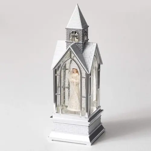 Table Decor LED Multicolored Angel in Church 12" Multicolored