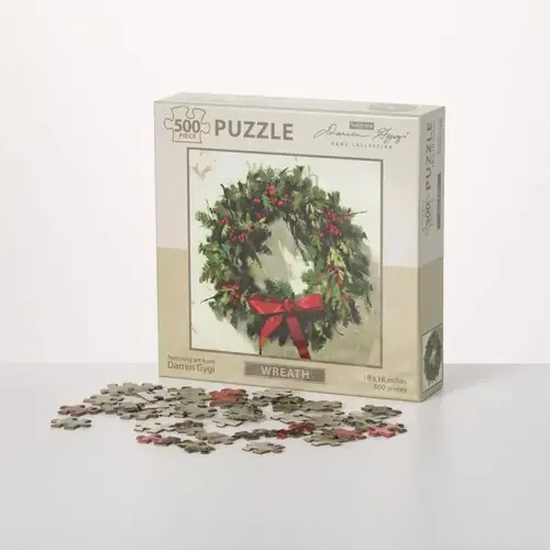 Puzzle Darren Gygi Christmas Wreath Mult-colored 500 pc Mult-colored Puzzle Darren Gygi Christmas Wreath Mult-colored 500 pc Mult-colored