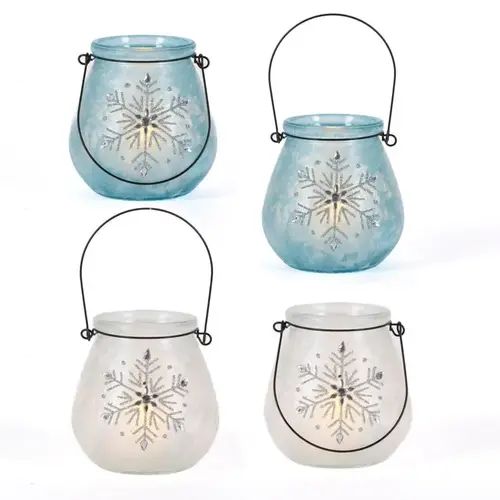 Luminary Assorted Snowflake with Tea Light 4.3" Assorted - pack of 6 Luminary Assorted Snowflake with Tea Light 4.3" Assorted - pack of 6