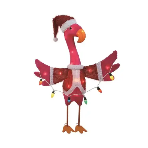 Yard Decor Fabric Flamingo in Santa Suite 35"