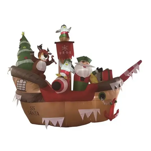 Inflatable Long Pirate Santa Boat 9 ft. Inflatable Long Pirate Santa Boat 9 ft.