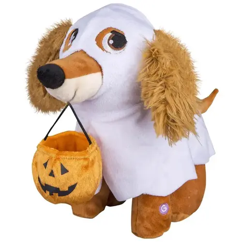 Halloween Decor Animated Musical Plush Ghost Dog