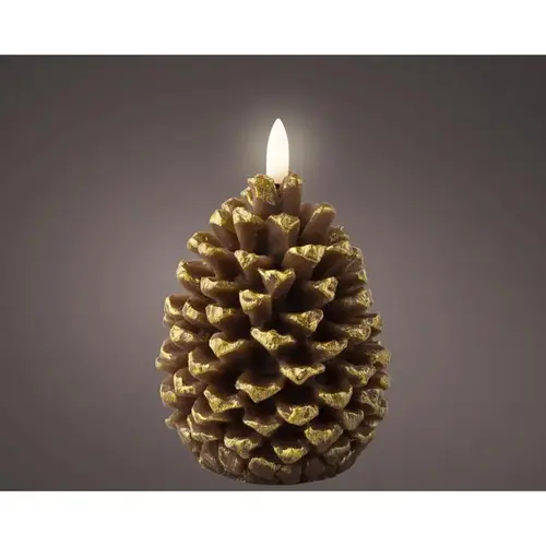 Candle LED Brown Pinecone 5.2" Brown