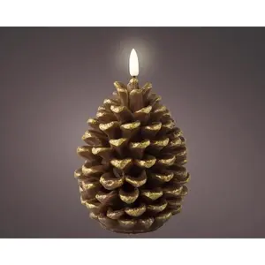 Lumineo 486900-XCP6 Candle LED Brown Pinecone 6.1" Brown - pack of 6