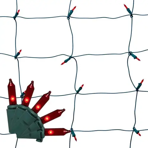 Christmas Lights Classic LED T5 Red 100 ct Net 4 ft. Christmas Lights Classic LED T5 Red 100 ct Net 4 ft.