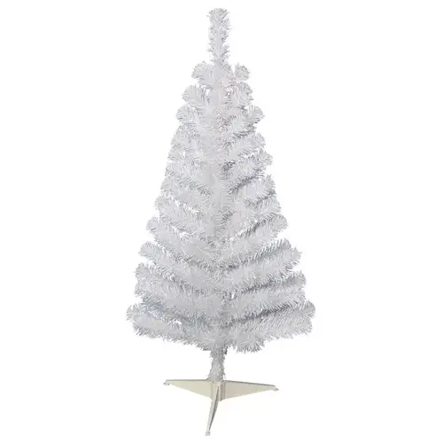 Christmas Tree 3 ft. Full Tinsel White Iridescent