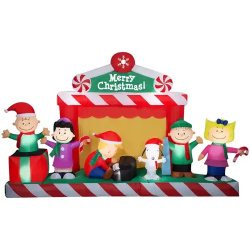 Inflatable Giant Christmas Peanuts Gang Christmas Stage Scene 86" Inflatable Giant Christmas Peanuts Gang Christmas Stage Scene 86"