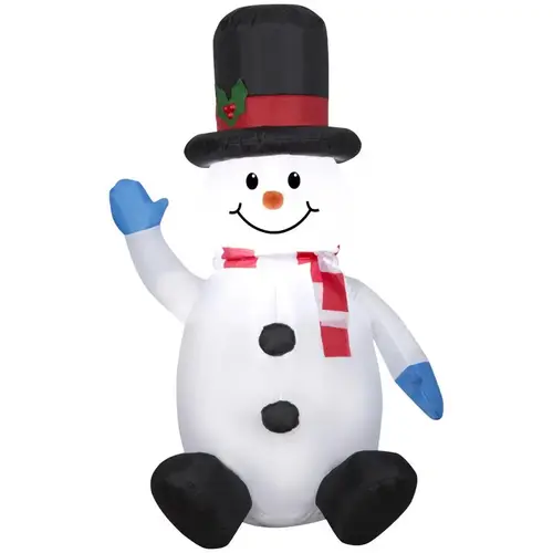 Inflatable Christmas Snowman with Tall Top Hat 48" Inflatable Christmas Snowman with Tall Top Hat 48"