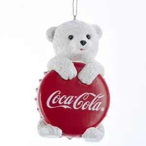 Kurt S Adler CC2194 Ornament Coca-Cola Bear with Bottle Cap 4"