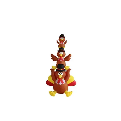 Inflatable 6 ft. Prelit Turkey Stack Inflatable 6 ft. Prelit Turkey Stack