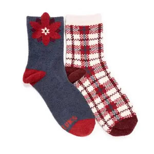 Muk Luks 2200106999PK25 Novelty Socks Women's Cozy Holiday One Size Fits Most Assorted Assorted Pair
