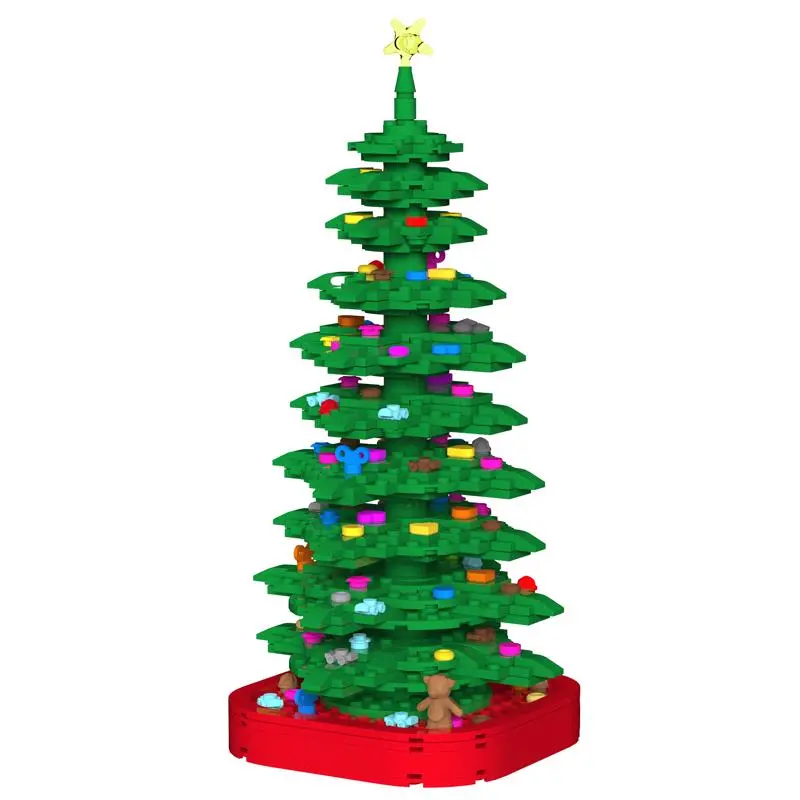 NovaBrix Block Set Christmas Tree Green/Red 609 pc Green/Red EMJ1001