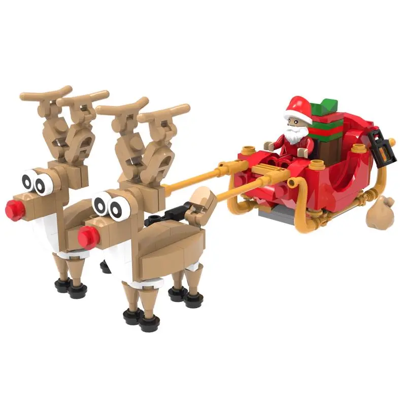 NovaBrix Block Set Santa Sleigh & Reindeer Multicolored 210 pc Multicolored EMJ1002