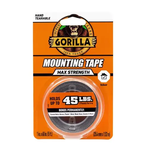 Double-Sided Mounting Tape 60" L X 1" W Black