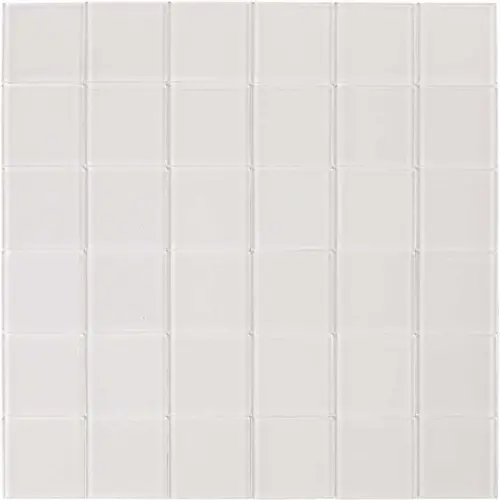 Poppy Off White 11.33" X 11.33" Glass Wall Tile