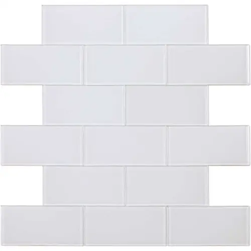 Chianti White 11.57" X 11.34" Glass Wall Tile