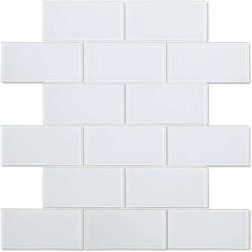 Chardonnay White 11.73" X 11.73" Glass Wall Tile