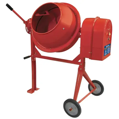 Portable Cement Mixer, 3.5 cu-ft Drum, 1/3 hp, Steel Drum