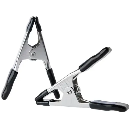 Spring Clamp, 1 in Clamping, Steel, Nickel - pack of 2