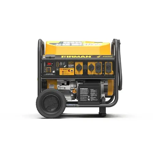 Firman Portable Generator, 30 A, 1200/240 V, 6700 W Output, Gas, 13 hr Run Time, Electric, Remote, Recoil Start