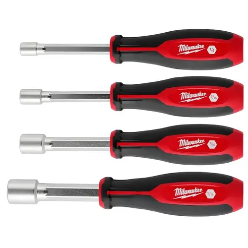 HollowCore Series Nut Driver Set, 4 -Piece, Polypropylene/Steel, Red