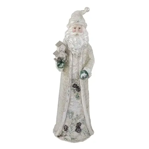 Santa Figurine, 16.5 in H, Birch Santa Figurine, Resin, Gray - pack of 6 Santa Figurine, 16.5 in H, Birch Santa Figurine, Resin, Gray - pack of 6