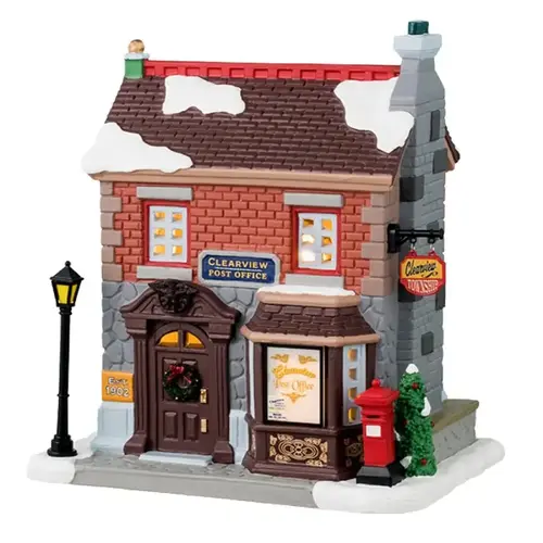 Clearview Post Office, Caddington Village, Porcelain - pack of 4 Clearview Post Office, Caddington Village, Porcelain - pack of 4